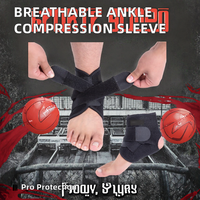 Manchon de compression de cheville en nylon/spandex extensible dans 4 directions, respirant, pour le sport et la récupération des blessures.