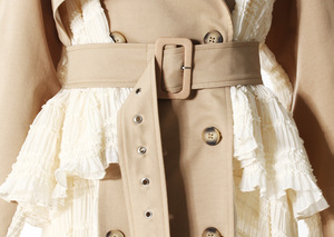 ブティック レディース ユニーク スタイリッシュ レース レギュラー フォーマル カジュアル 通気性 中綿入り 冬用 ウィンドブレーカー ウエストジャケット トレンチコート - Product Image 4