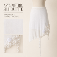 Jupe en tricot ajouré 3D à fleurs, faite main au crochet pour femme, design original, style bohème, en coton torsadé, idéale pour les vacances