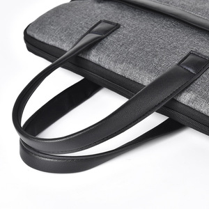 Sac pour ordinateur portable en cuir véritable, mallette d'affaires imperméable et souple de 15,6 pouces pour hommes, mallette Oxford de haute qualité avec fermeture éclair imperméable - Product Image 5