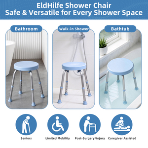 Medical 360 °   Silla de Ducha Giratoria para Personas <span class=keywords><strong>Mayores</strong></span> y con Discapacidad, Taburete Giratorio Antideslizante con Altura Ajustable para Cuidado <span class=keywords><strong>en</strong></span> el Hogar - Product Image 5