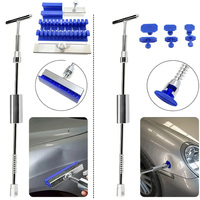 Kit de Reparación de Abolladuras de Coche, Herramienta de Extracción de Abolladuras sin Pintura, Extractor de Ventosas para Carrocería, Martillo y Pistola de Pegamento de Aluminio para Taller de Automóviles