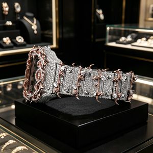 Vvs Moissanite Watch High-quality Luxury Moissanite <strong>Automatic</strong> Mechanical Watch Hip Hop Iced Out Full Diamond Square Watch - Product Image 2