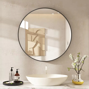 <span class=keywords><strong>Espejo</strong></span> redondo con marco de metal redondo para colgar <span class=keywords><strong>en</strong></span> la pared, fácil instalación con <span class=keywords><strong>imagen</strong></span> HD - Product Image 4