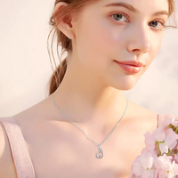 Bijoux animaux mignons Collier pendentif cochon bicolore en argent sterling 925 avec zircon cube