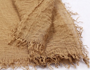 Écharpe Pashmina froissée en gaze promotionnelle avec franges bon marché - Product Image 6