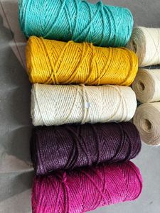 เชือกปอกระเจาหลากสี5-10กก./ม้วน4-5มม. เชือกป่านศรนารายณ์เส้นใยพลาสติกที่แข็งแรงเชือกเส้นหนาสำหรับงานฝีมือ DIY ของตกแต่งสวนบ้าน - Product Image 4