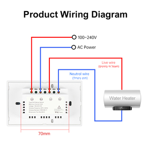 Interrupteur intelligent Wi-Fi pour chauffe-eau avec suivi de consommation énergétique 4400W 20A Double disjoncteur Norme US Compatible Tuya Alexa <span class=keywords><strong>Google</strong></span> Home - Product Image 6