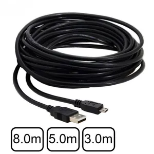 8m 5m 3m Micro USB 5Pin to USB 2.0 Male Data Cable for Tablet & Cell Phone & Camera & Hard Disk Drive with dual Shield Braid