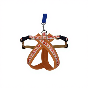 Harnais pour chien doublé en polaire avec laisses assorties pour chiots mignons - Tan - Product Image 1