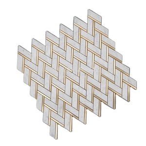 Mosaïque moderne <span class=keywords><strong>en</strong></span> marbre blanc de Carrare de forme irrégulière Carreaux de sol <span class=keywords><strong>en</strong></span> verre <span class=keywords><strong>pour</strong></span> la décoration de cuisine d'hôtel - Product Image 5