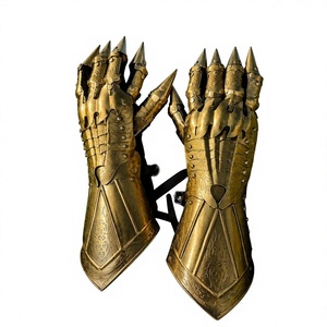 Guantes de Garra de Latón Chapado en Oro, Armadura Medieval, Estilo Gótico, Diseño Antiguo, Fundición Artesanal - Product Image 5