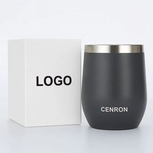 Gobelet à vin sans pied en acier inoxydable 304 de qualité supérieure, 12 oz, écologique, minimaliste, résistant à l'eau bouillante, gravure laser personnalisée - Product Image 1