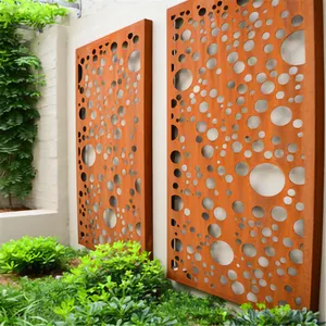 Grosir stainless dinding dinding-Stainless Steel Logam Partisi Dinding Dinding Kolam Taman Berkarat Seni Dekoratif Corten Steel Screen