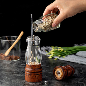 Moulin à sel et à poivre manuel en bois A2760 Lighthouse pour cuisine, outil de cuisson et d'assaisonnement, vente en gros - Product Image 2