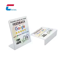 Support NFC personnalisé en acrylique étanche pour avis Google avec code QR et affichage sans contact (13,56 MHz) – Carte de membre avec logo personnalisable