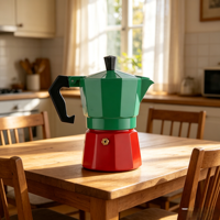 Cafetière Moka en aluminium de style italien classique, durable, écologique, couleur personnalisée
