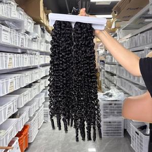 Cheveux humains bruts non traités, bouclés, brésiliens, Piexie, cuticules alignées, cheveux vierges, fournisseur de cheveux indiens, cambodgiens, extensions de cheveux - Product Image 5