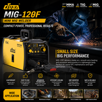 Nouvelle soudeuse portable JUBA MIG-120F Gaz/Sans Gaz MINI IGBT INVERTER MIG/MAG/MMA/TIG Acier inoxydable Garantie 1 an Efficacité 85%