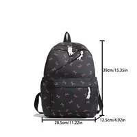 Sac à dos pour ordinateur portable tendance et mignon avec imprimé nœud, fermeture éclair, bretelles réglables, protection pour ordinateur portable, idéal pour la rentrée scolaire