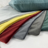 Housse de coussin décorative unie en velours 18x18 20x20 26x26, taie d'oreiller carrée
