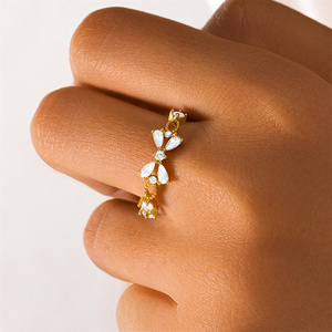 CANNER Nuevo Juego de Anillos Apilables Abiertos con Piedras Preciosas de Colores, Circonita, Diseño Geométrico de Flor, Lazo y Corazón de Cereza para Mujeres y Niñas - Product Image 2