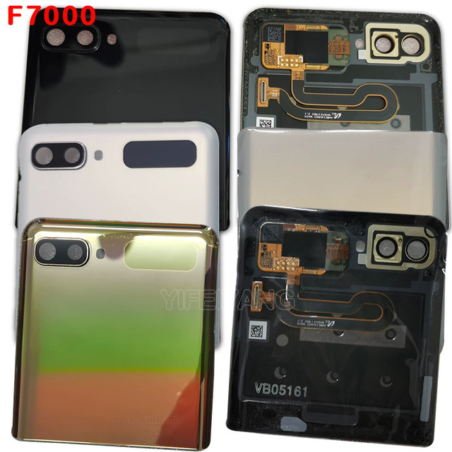 For Samsung Galaxy Z Flip4 F7210 3 5 2 1 Battery Cover Rear Door Housing Case PC Flip Mobile Phone Back Cover Glass Replacement
