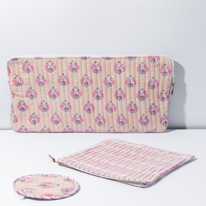 Best Hand Block Printed Customizable Cotton <b>Laptop</b> <b>Sleeve</b> Case Set Lightweight for Office, Travels, Daily Use - Product Image 2
