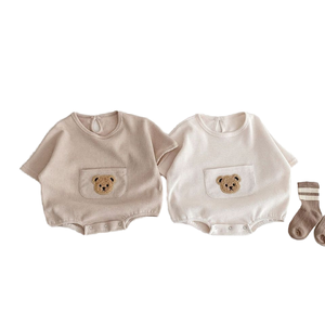 2025 estate vestiti per bambini Waffle per neonati un pezzo ragazzi portano body a manica corta abbigliamento per neonati - Product Image 1