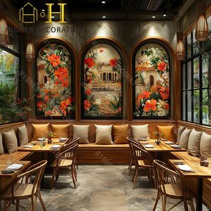 Muebles <span class=keywords><strong>de</strong></span> restaurante <span class=keywords><strong>de</strong></span> lujo, juego <span class=keywords><strong>de</strong></span> sofás, mesa <span class=keywords><strong>de</strong></span> comedor <span class=keywords><strong>de</strong></span> mármol negro y sillas, asientos <span class=keywords><strong>de</strong></span> cabina para Club Cafe Bar - Product Image 1