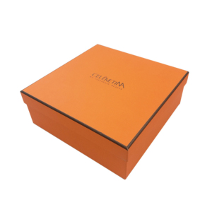 Luxury brands orange print tie wallet belt jewelry fedora hat packaging square gift box with custom logo