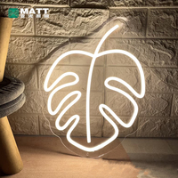 Letreros de Neón con Hojas de Monstera, Letrero de Neón Personalizado con Forma de Hoja de Tortuga Verde, Luces LED, Decoración de Pared para Dormitorio