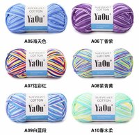 Wholesale 8 Ply Cotton Yarn 70%CLOSE SKIN VELVET and 30%Cotton Blended for Women Hand Knitting Scarf 100 Grams Per Ball Yarns