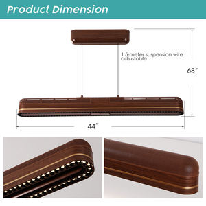 Stylish wooden suspension <b>ceiling</b> fan with <b>light</b> modern long <b>bar</b> hanging adjustable silent cooling fan decor - Product Image 5