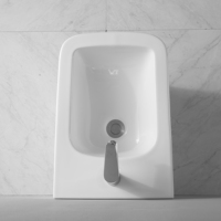 Ensemble WC Bidet Monobloc en Céramique, Style Européen Moderne, Écologique, Auto-Nettoyant, avec Jet Vertical Anti-Rayures pour Femmes