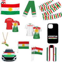2026 Sport Kurdistan Décoration drapeau national Collier Porte-clés Capes Coques de téléphone pour événements sportifs