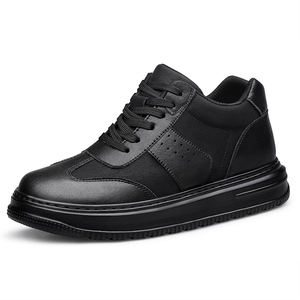 Chaussures décontractées pour hommes de haute qualité, rehaussantes, confortables, en cuir véritable, légères, pour la marche, à semelle épaisse, style sport - Product Image 6