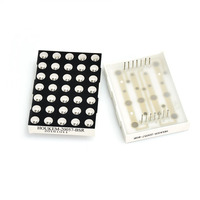 Matrice de points LED 2'' 5x7 Houkem-20057-BSR, anode en rangée, cathode en colonne, LED 5mm, matrice de points LED 5x7 super rouge