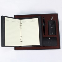 Meilleure vente carnet de notes et stylo d'affaires avec porte-carte et porte-clés pour cadeau de fête des pères pour papa
