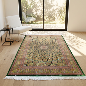 Alfombra de Seda Pura Lavable Hecha a Mano, Alfombra de Lujo Moderna, Hecha a Mano por Artesanos, Antideslizante, con Patrón Personalizado para Sala de Estar y Dormitorio - Product Image 6