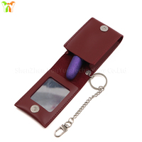 Stock prêt cuir rouge à lèvres couverture en cuir miroir housse de protection petit bijoux rouge à lèvres boîte de rangement