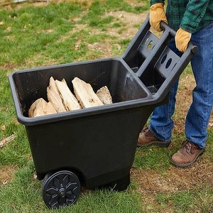 Garden Supply Poly Yard <b>Cart</b> Balanced 2-Wheel Rust-Proof Yard <b>Cart</b> Garden <b>Cart</b> 4.5 CUFT for Hauling Leaves ODGGAD003 - Product Image 2