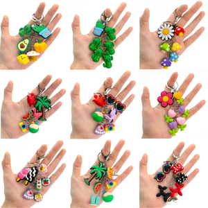 Dieren thema mode 3D melkkoe kralen sleutelhangers bulk bij gans beer hond dinosaurus bedels voor tas accessoires sleutelhanger - Product Image 4