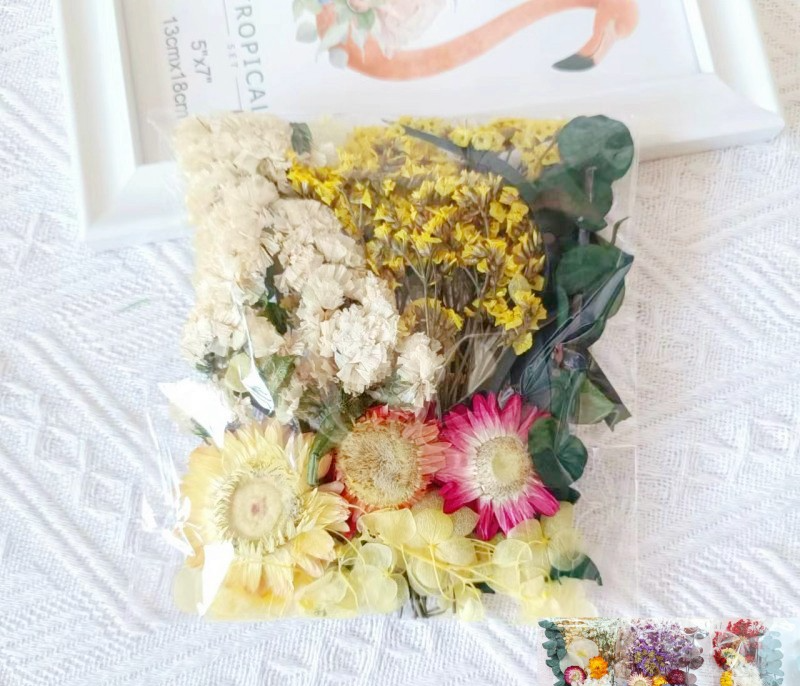 Jaune Série Aléatoire Fleur Séchée Matériel 1 Sac