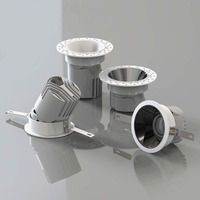 Downlights de Plafond LED Cob Réglable Rondelle Murale Spot d'Hôtel Encastré Anti-Glare Trimless Downlights