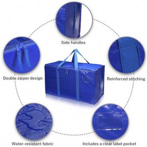 Bolsa de Almacenamiento Extra Grande de PE, Impermeable, Plegable, Multicolor, Organizador para Mudanzas, Asas Resistentes - Product Image 3