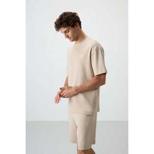 Conjunto de Pantalones Cortos Bermuda para Hombre, Corte Holgado, Algodón Beige, 85250 - Product Image 6