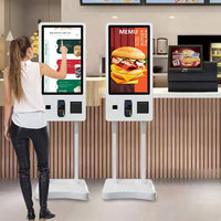 HONGNUO Restaurant écran tactile sans espèces POS fast food libre-service commande paiement terminal kiosque machine de support au sol
