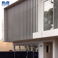 Nouvelle conception moderne de mur-rideau en métal rayé avec revêtement imperméable, découpe laser 3D, écologique, léger, en aluminium