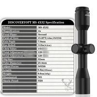DISCOVERYOPT MS 4x32 Scope 25.4mm Tube Accessoires de chasse et équipement tactique pour les produits de tir